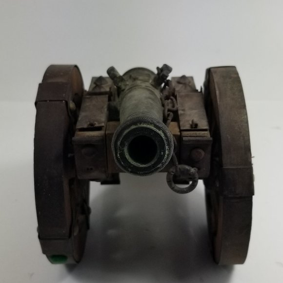 Vintage Spanish cannon replica wood base and copper cannon and steel studs - Picture 4 of 13